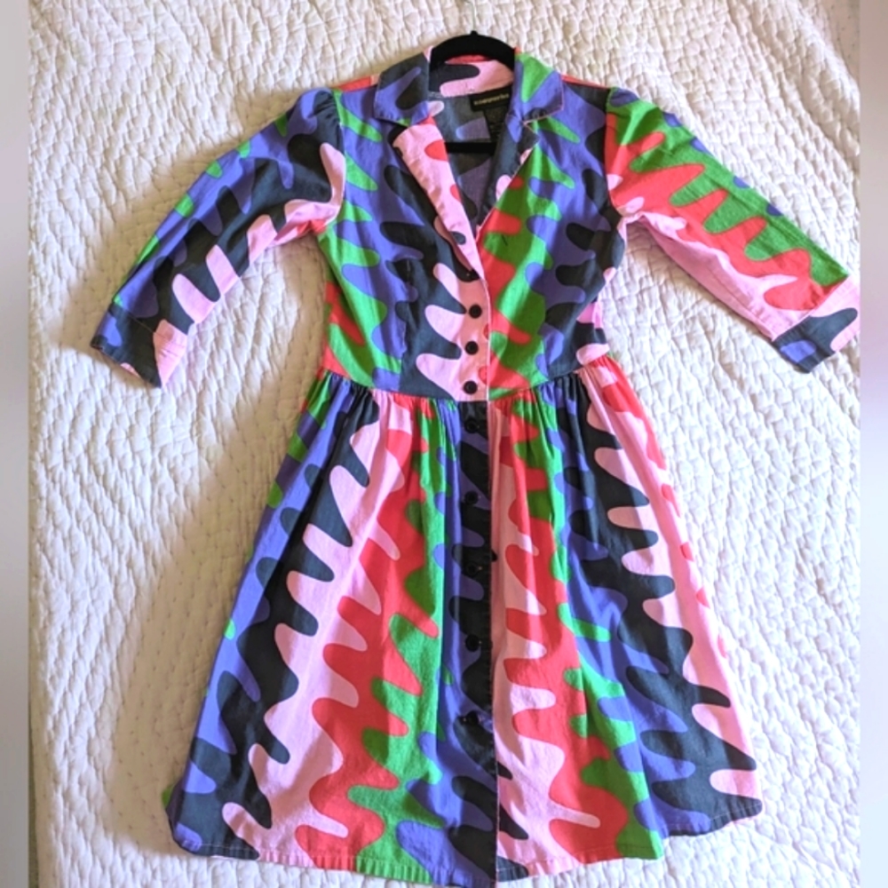 Nooworks Betty Static Print Dress Size Small